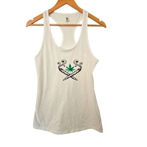 White Graphic Tank Top Size Medium